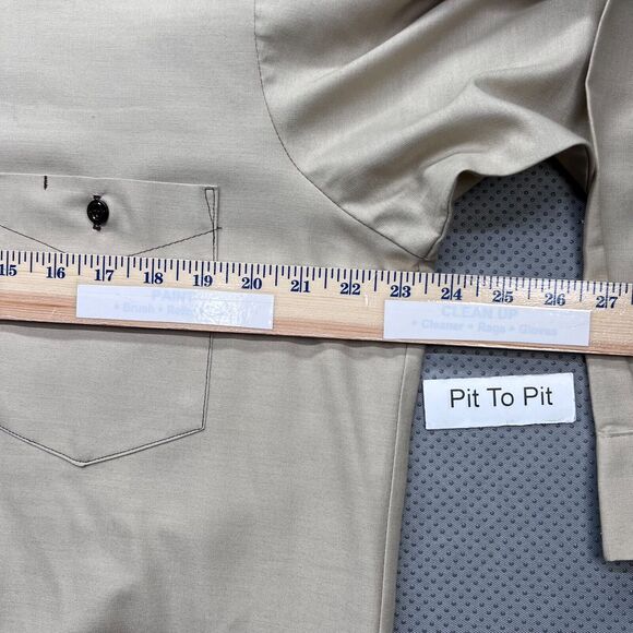 Setlo Wear Shirt Mens Large (16-16.5) Beige Tan USA Union Made Rancher Workwear - Picture 7 of 10